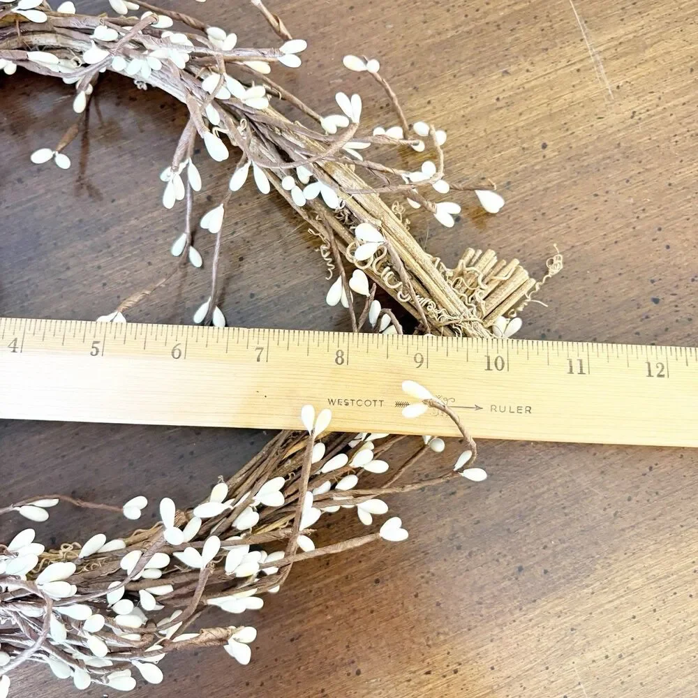 Grapevine Pip Berry Heart Wreath & Garland Farmhouse Cottagecore Rustic Country